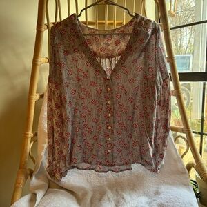 Lucky brand size medium floral blouse
